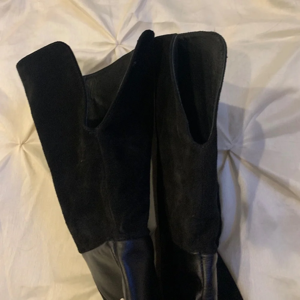 Black Leather/Suede OTK Boots sz 8.5